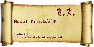 Nobel Kristóf névjegykártya
